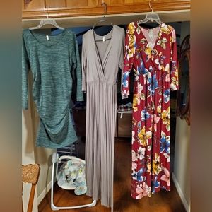 Bundle of fall/winter maternity dresses size large